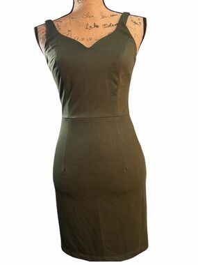 Grace Karin Olive Green Bodycon Mini Dress. EC Size Small